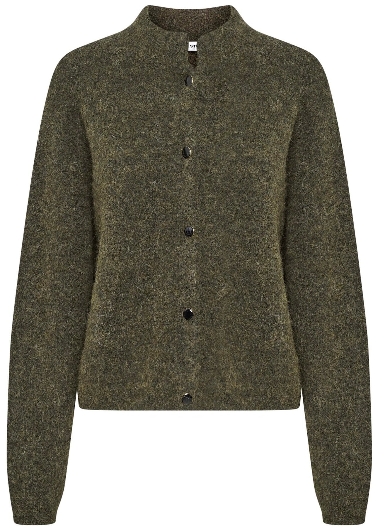 Gestuz Alpha Short cardigan - Dark Olive Melange