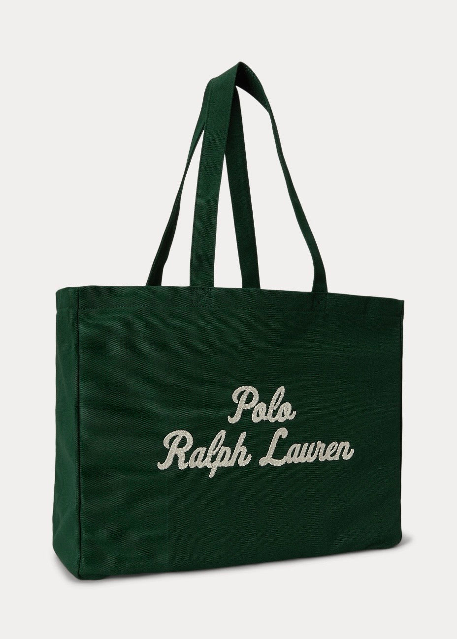 Embroidered Canvas Tote Vintage Pine