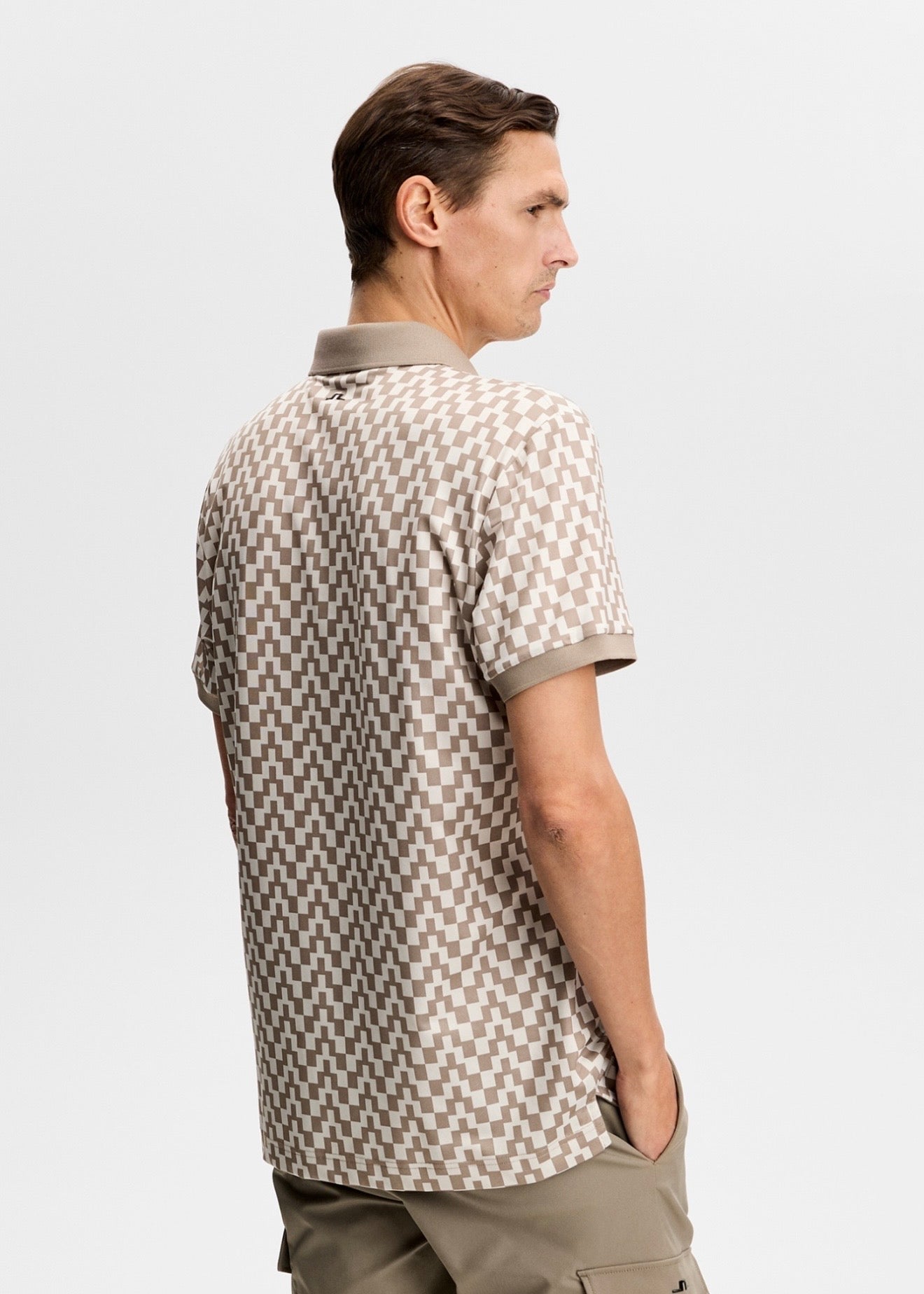 Tour Tech Print Polo Brindle Stack
