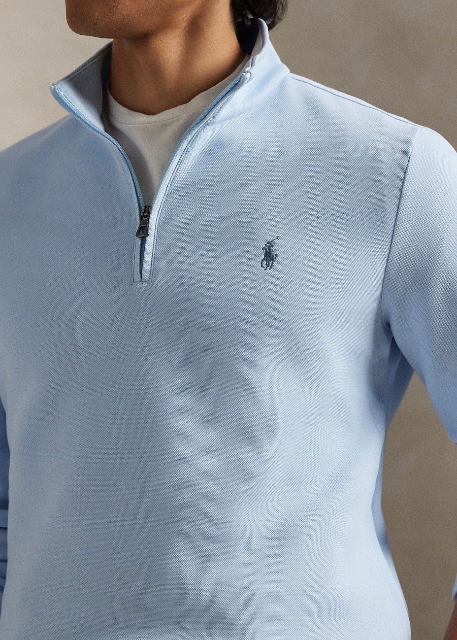 Double Knit Mockneck Southport Blue