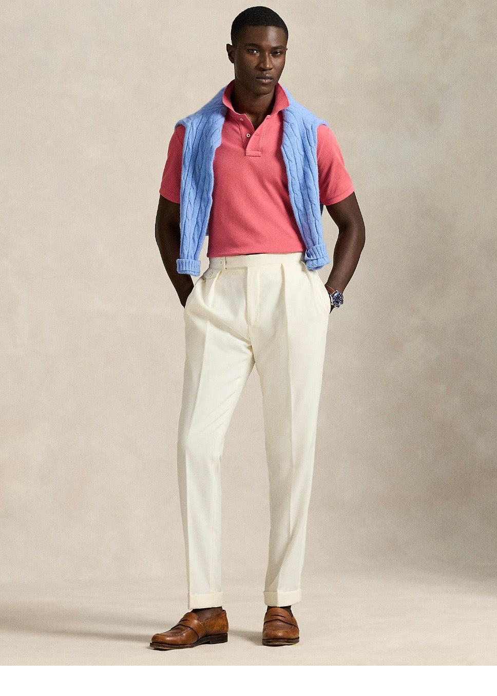 Mesh Polo Shirt Red Sky