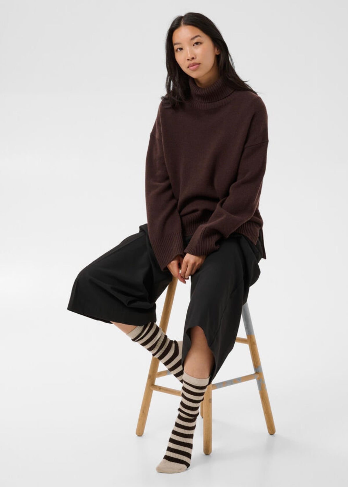 Dorin Socks Brown Stripe