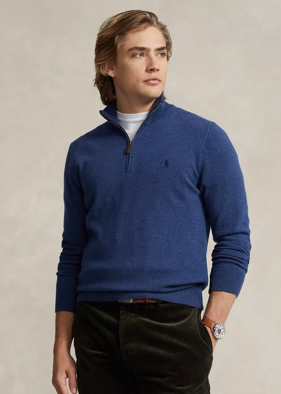 Polo Ralph Lauren Wool Zip - Rustic Navy Heather