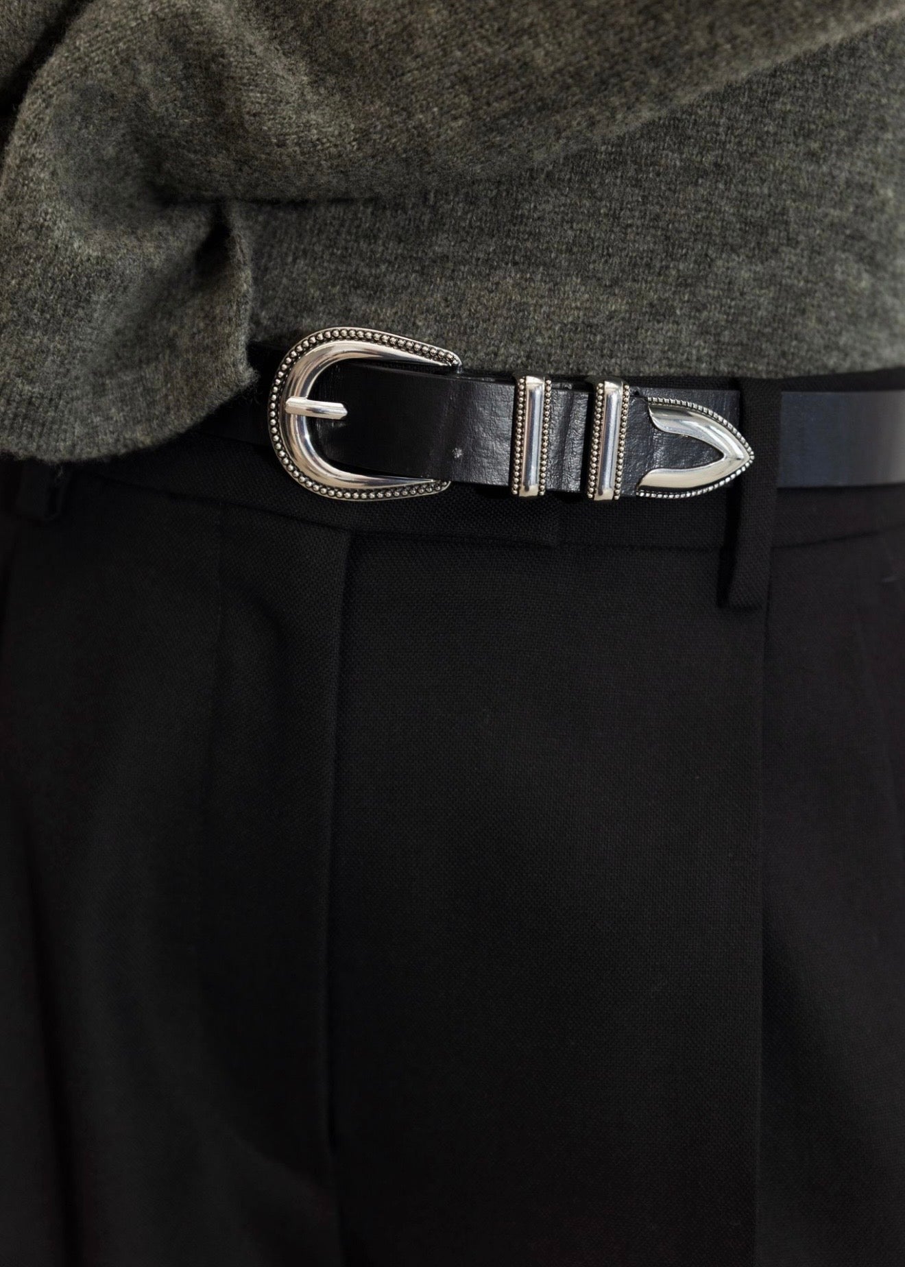 Aubrey Belt Black Silver