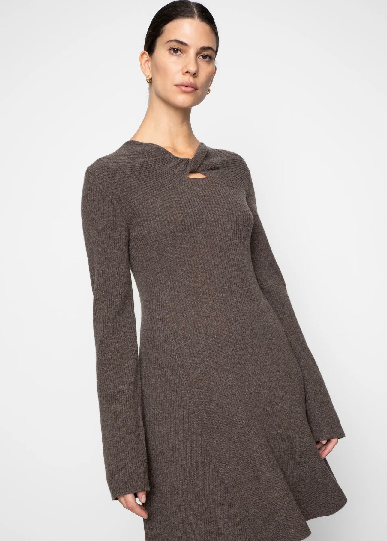 Camilla Pihl Myla dress - Dark Taupe Melange