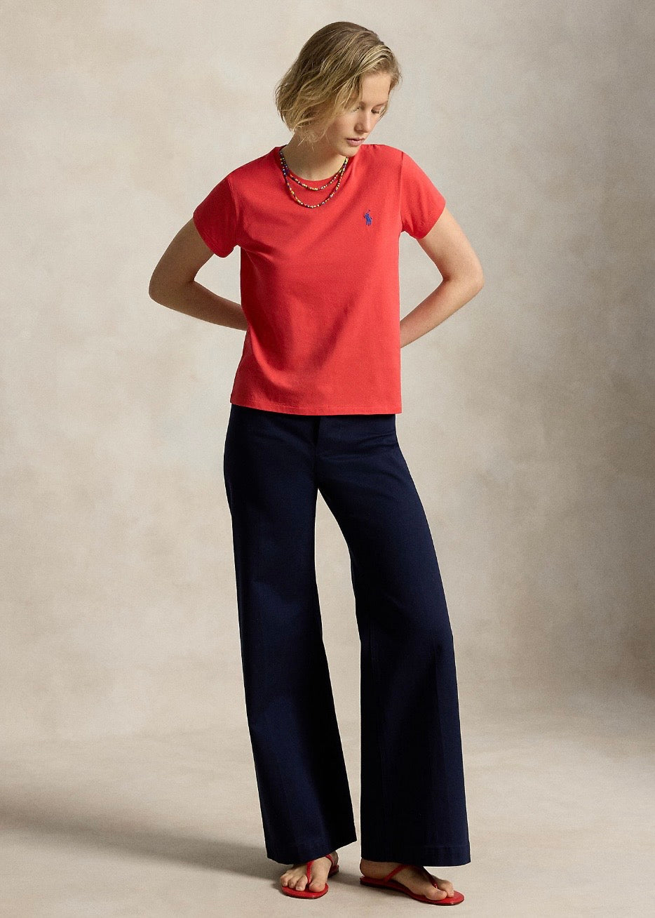 Cotton Jersey Tee Bright Hibiscus