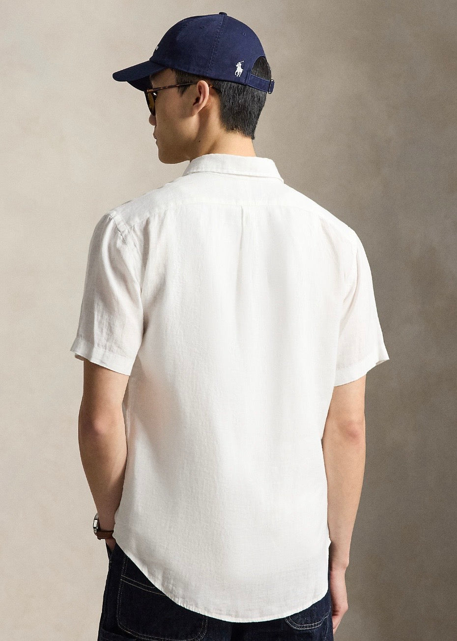 Custom Fit Linen Shirt White