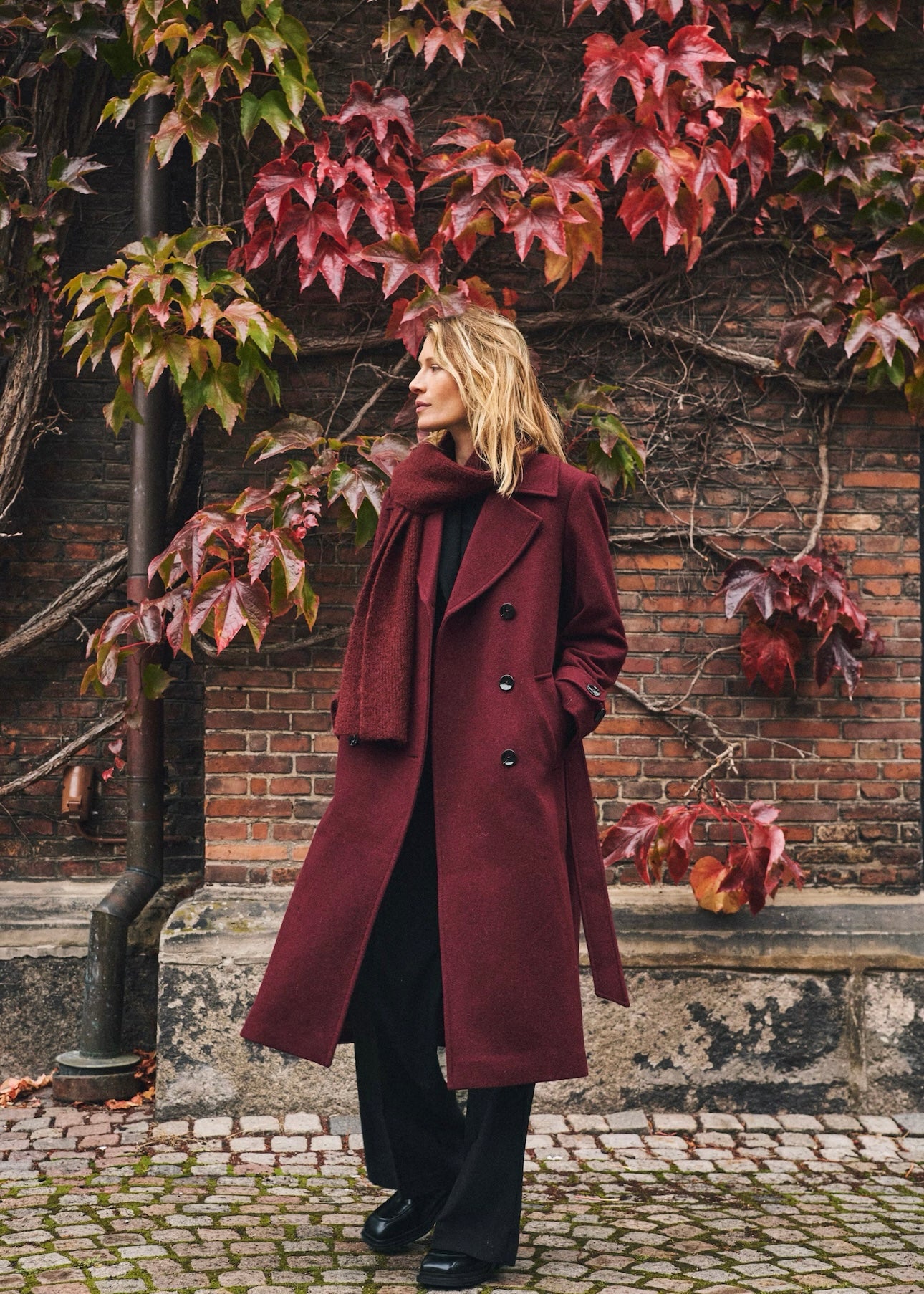 Synne coat Tawny Port Melange