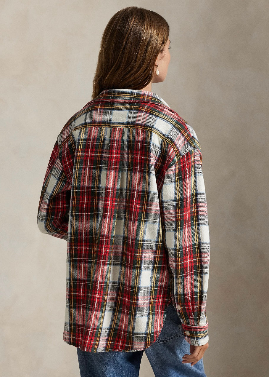 Relaxed Fit Plaid Twill shirt Red