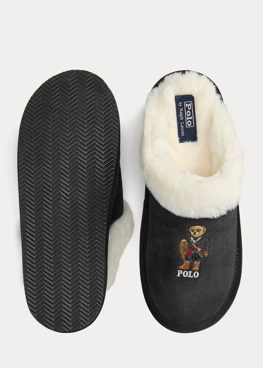 Polo Bear slipper Black Suede