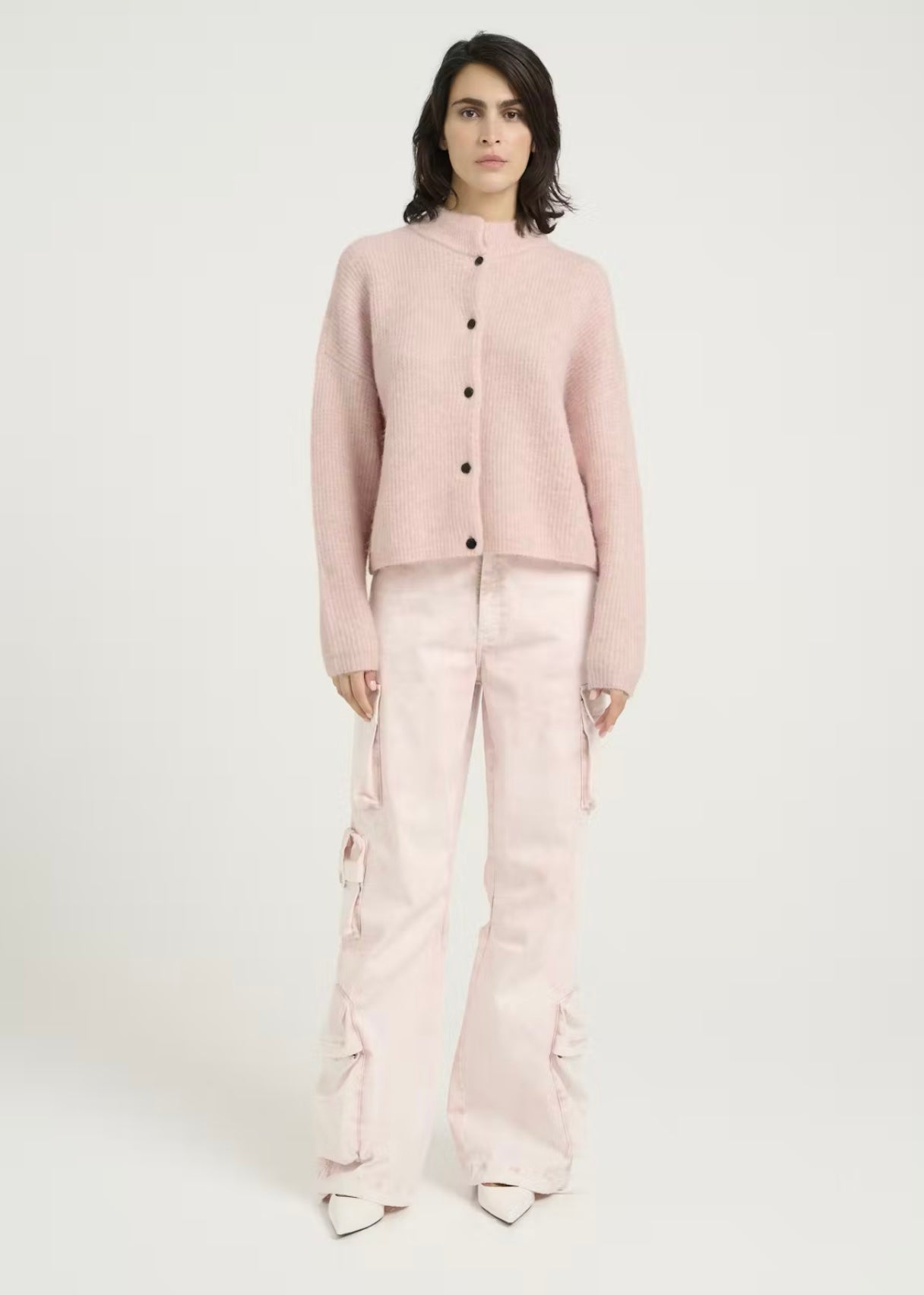 Gestuz Alpha Short cardigan - Rose Grey Melange