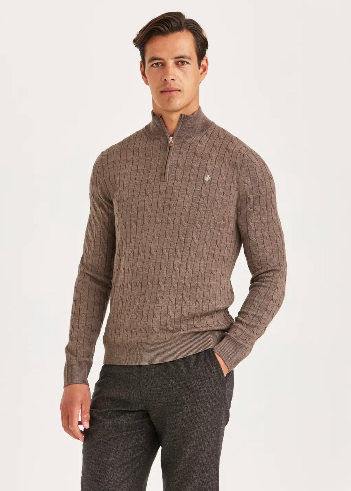 Merino Cable John Zip Brown