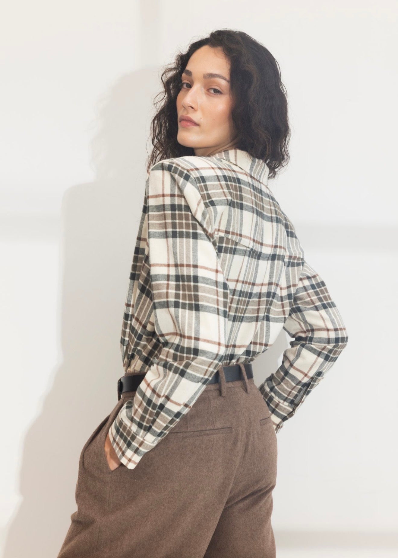 Joan Flannel Shirt Green Check