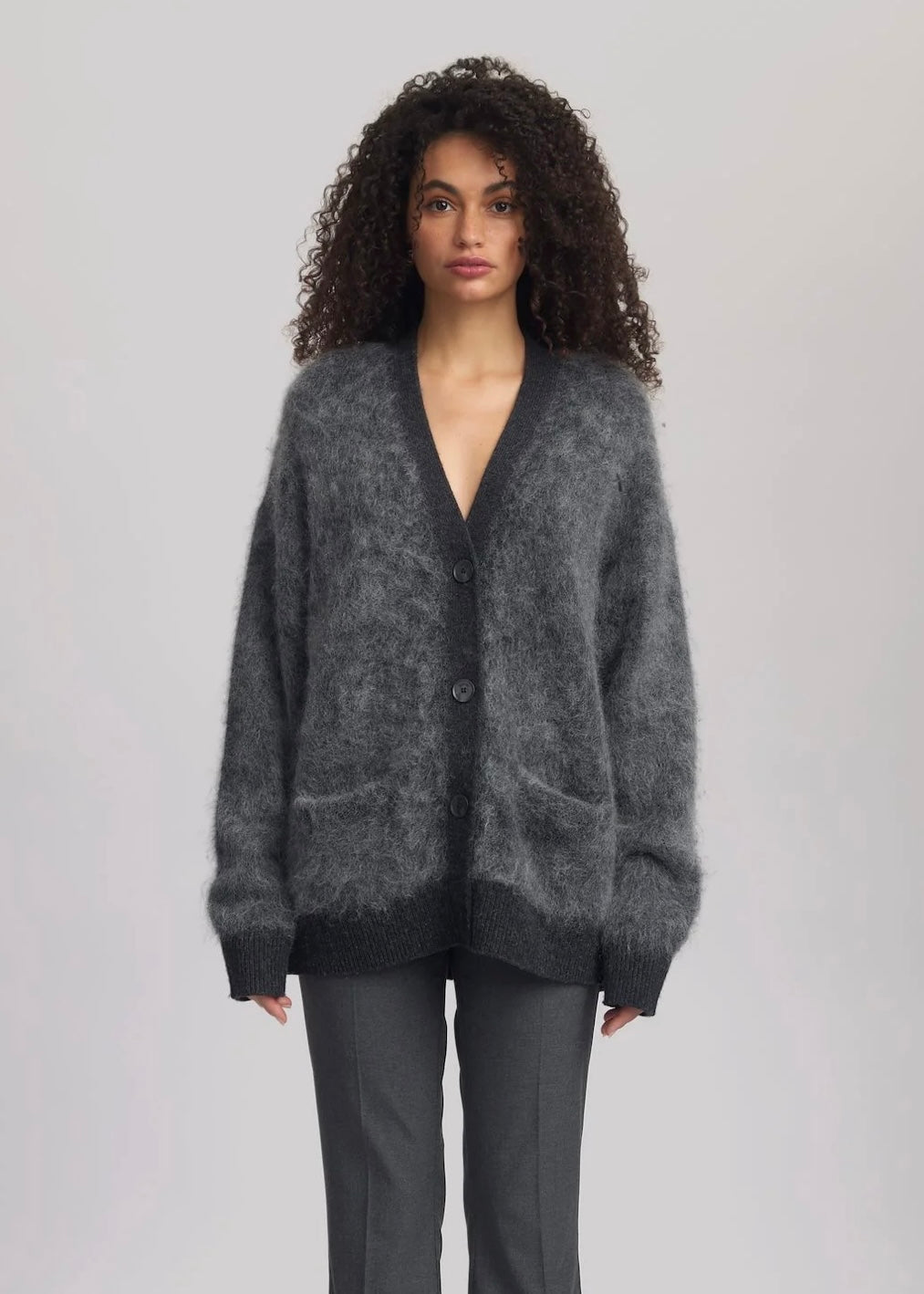 Gestuz Maica cardigan - Charcoal Melange