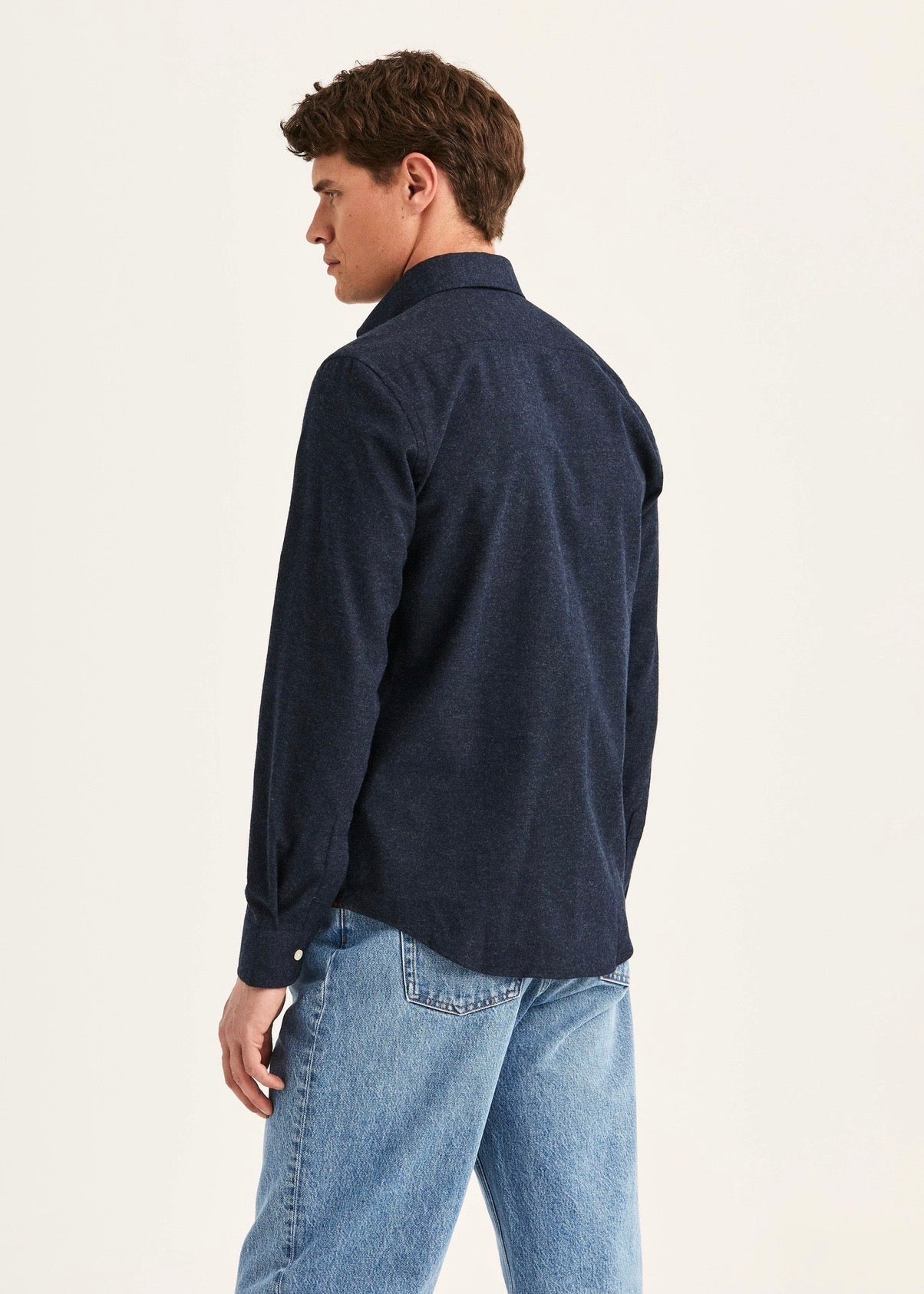 Cashmere Twill Shirt Navy