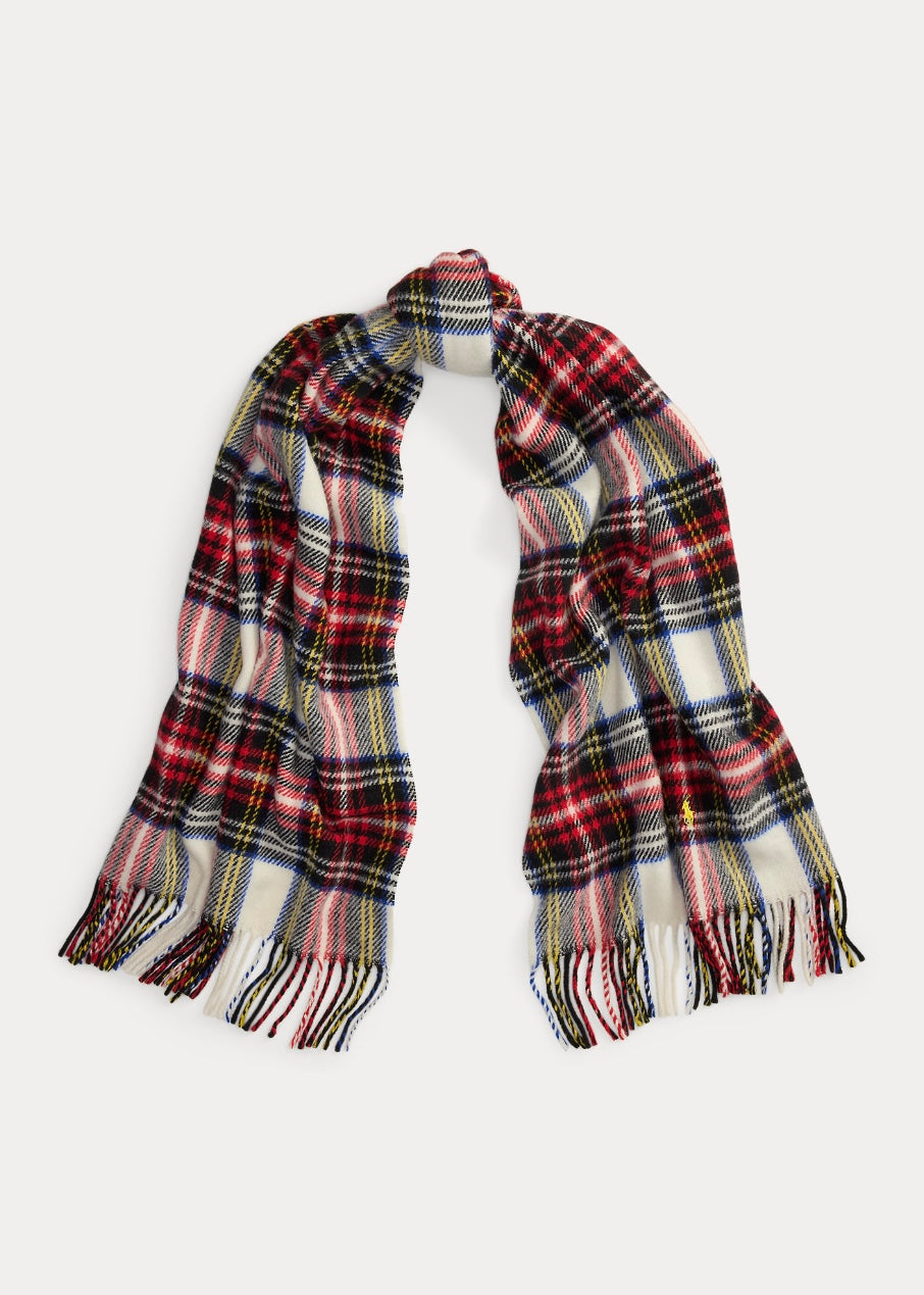 Plaid Fringe Wool Twill scarf Dress Stewar