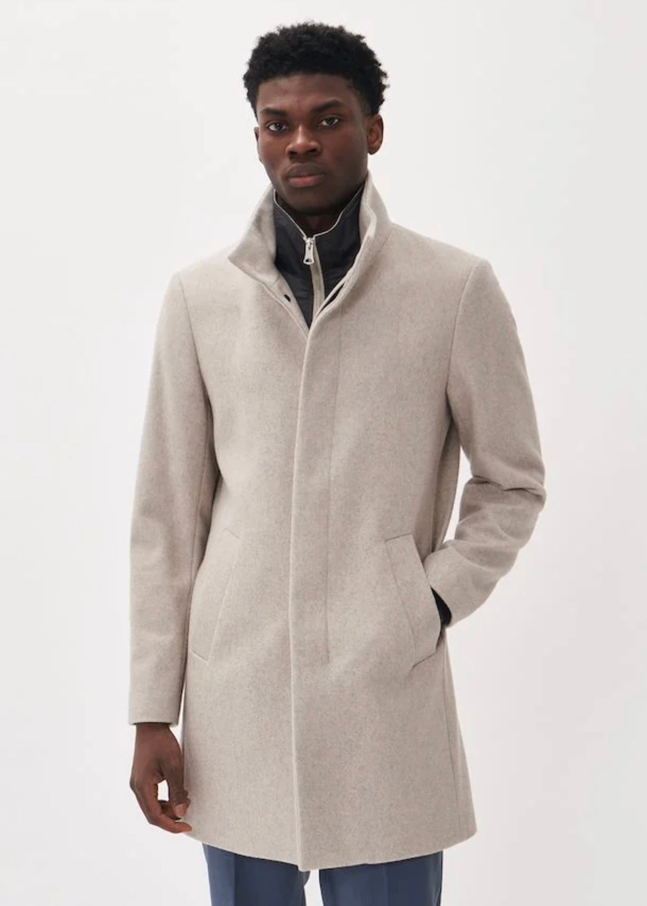 Matinique Harvey Wool coat - Simply Taupe