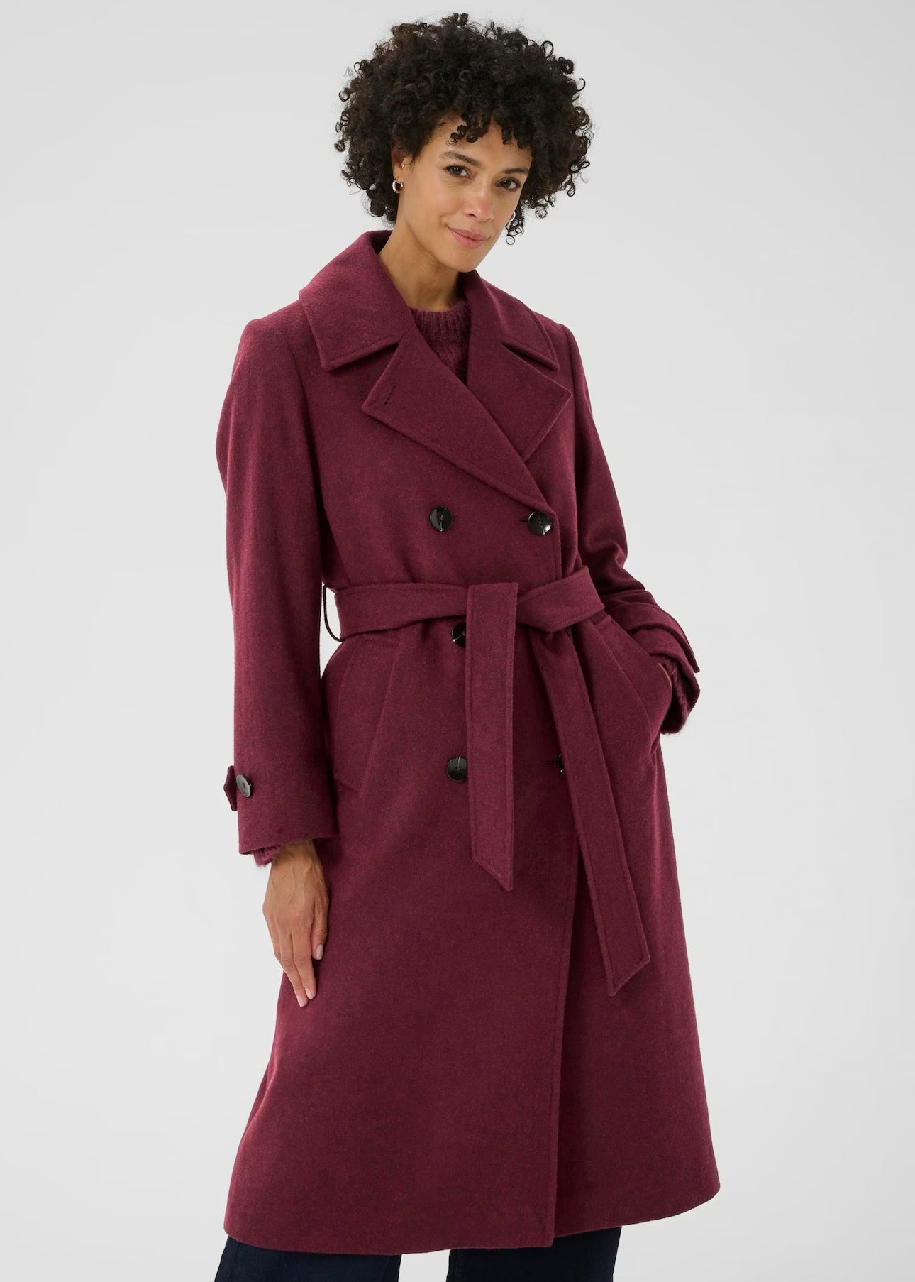 Synne coat Tawny Port Melange