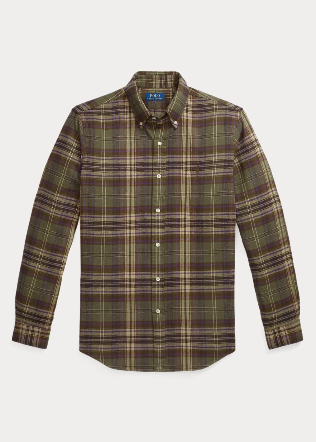 Polo Ralph Lauren Flannel shirt Custom Fit - Olive/Brown Multi