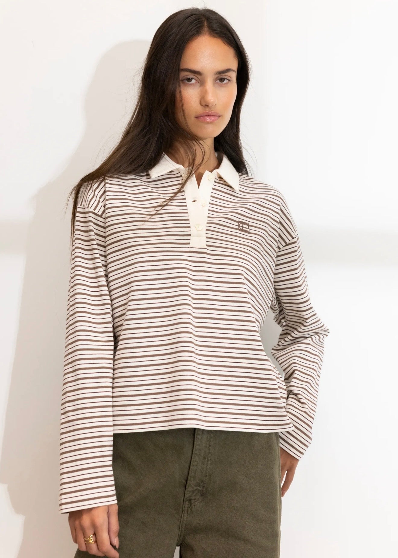 Elmer Polo Shirt Brown Stripe