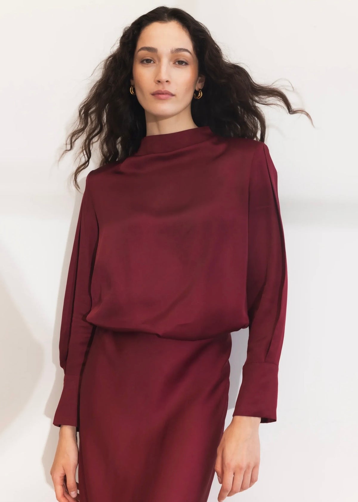 Arlene Blouse Dark Red
