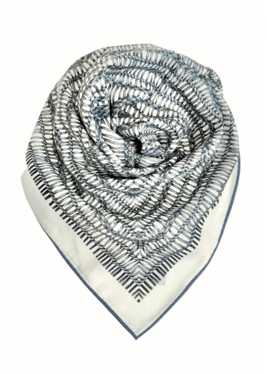 Wool-Silk Scarf Dusty Blue