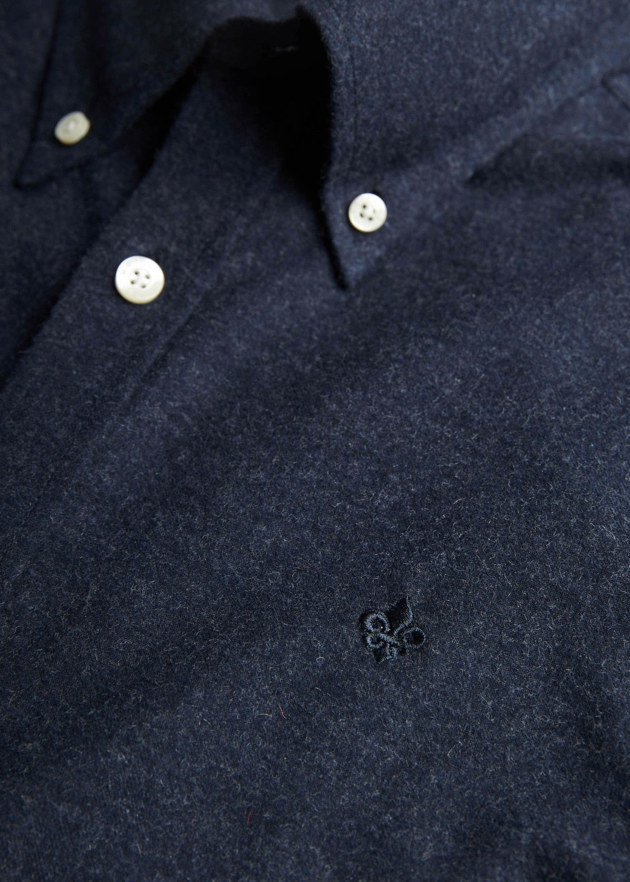 Cashmere Twill Shirt Navy