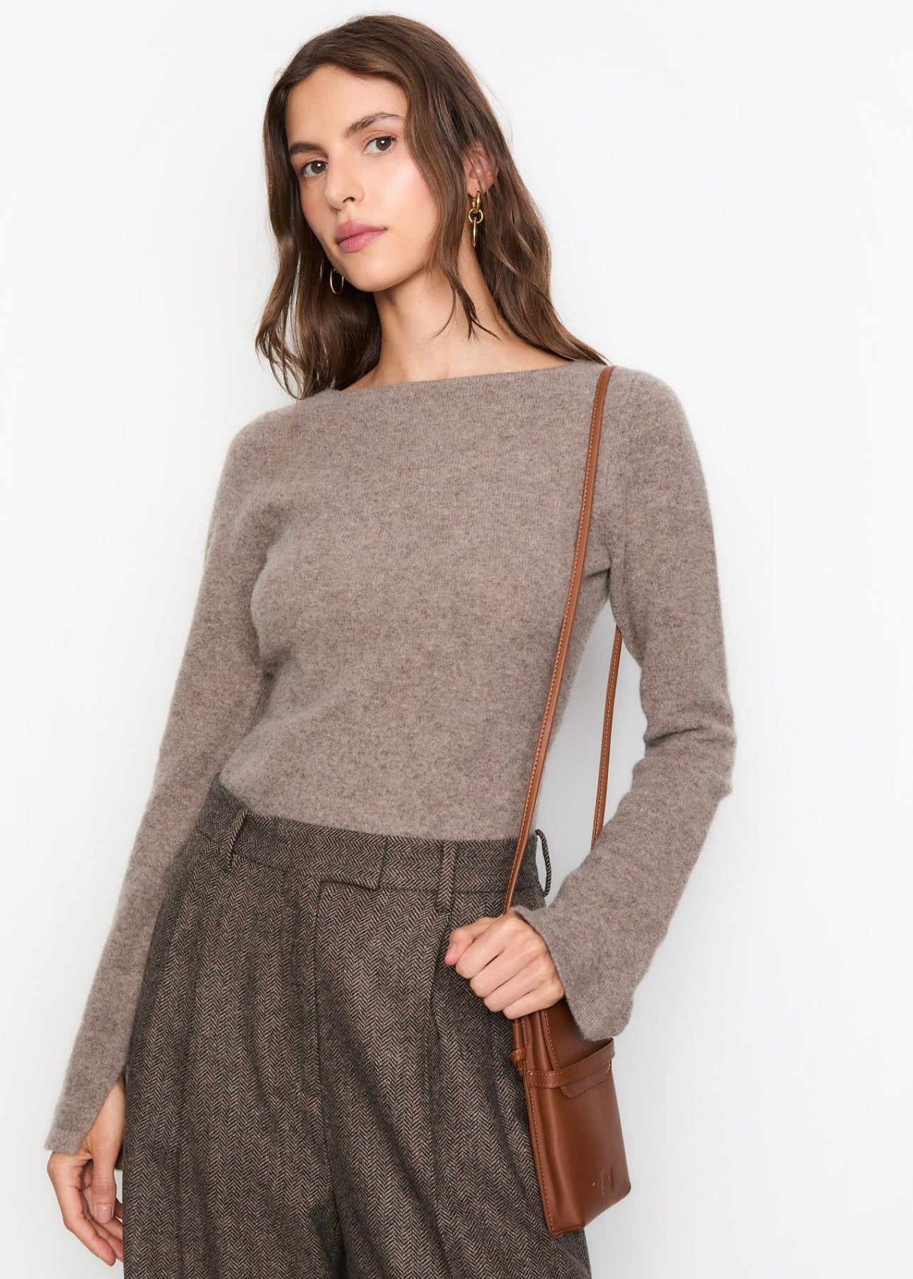 Joyce Knit Dark Taupe Melange