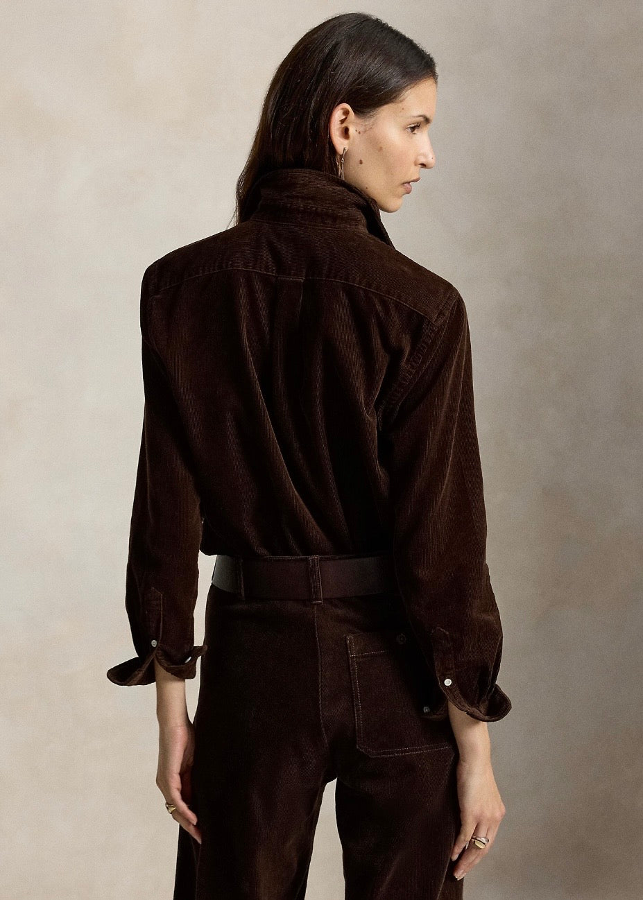 Classic Fit Corduroy Shirt Dark Brown
