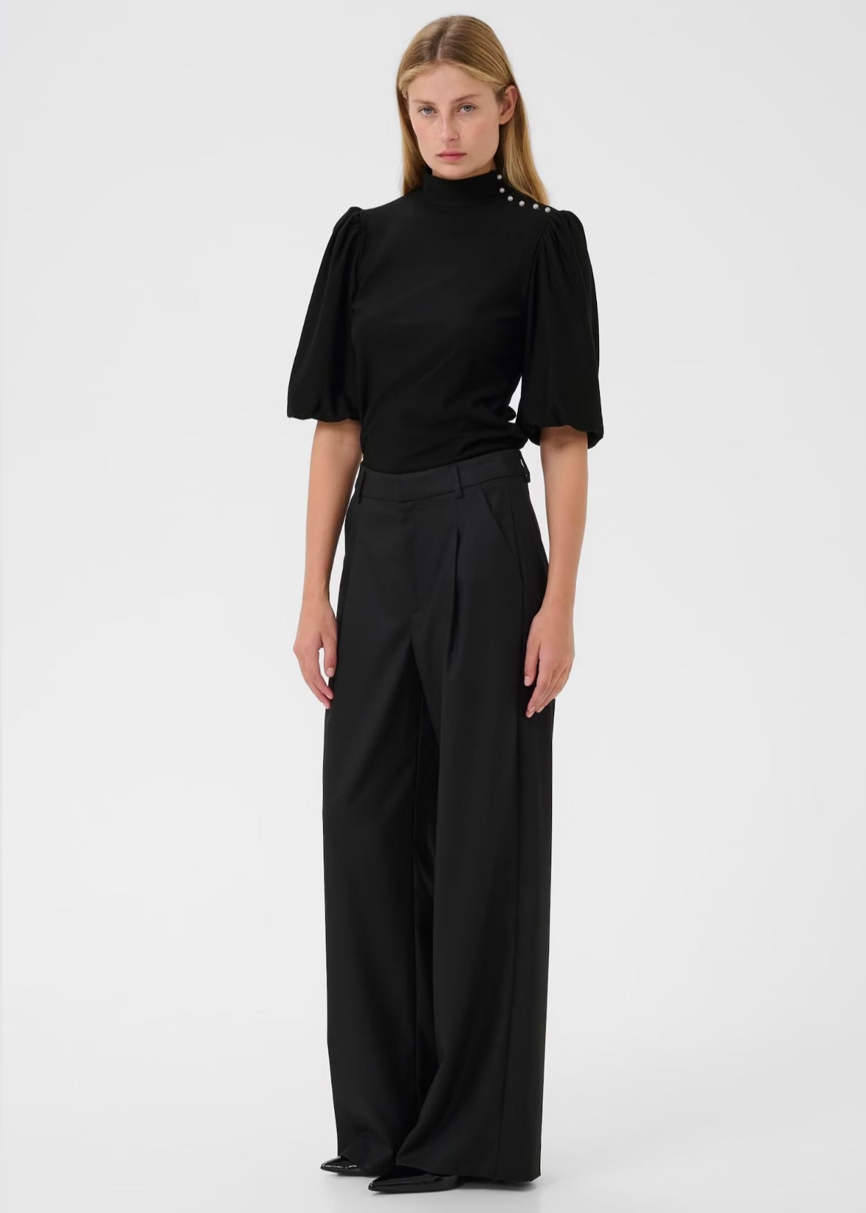 Rifa Button Ballon top Black