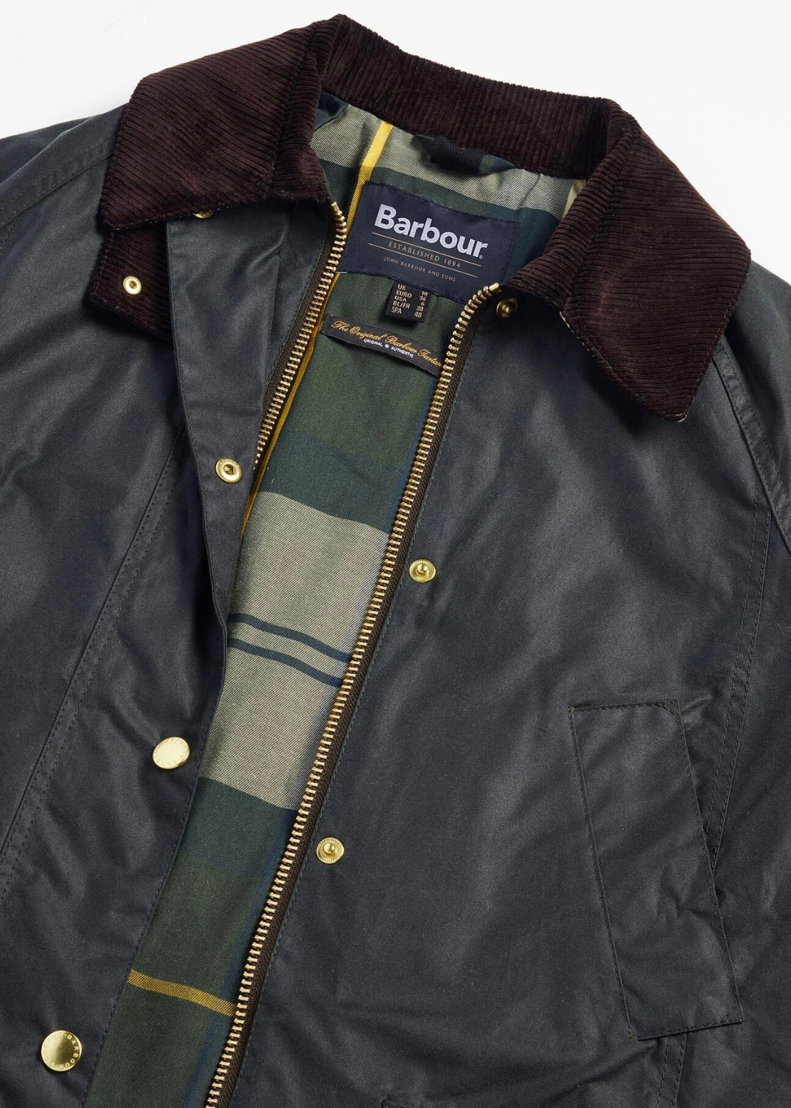 Long Beadnell Wax Jacket Sage