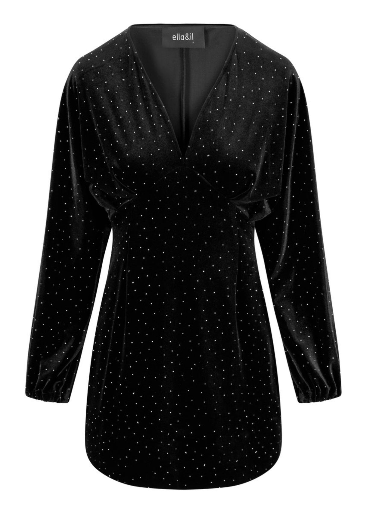 Philo Stud Velour dress Black