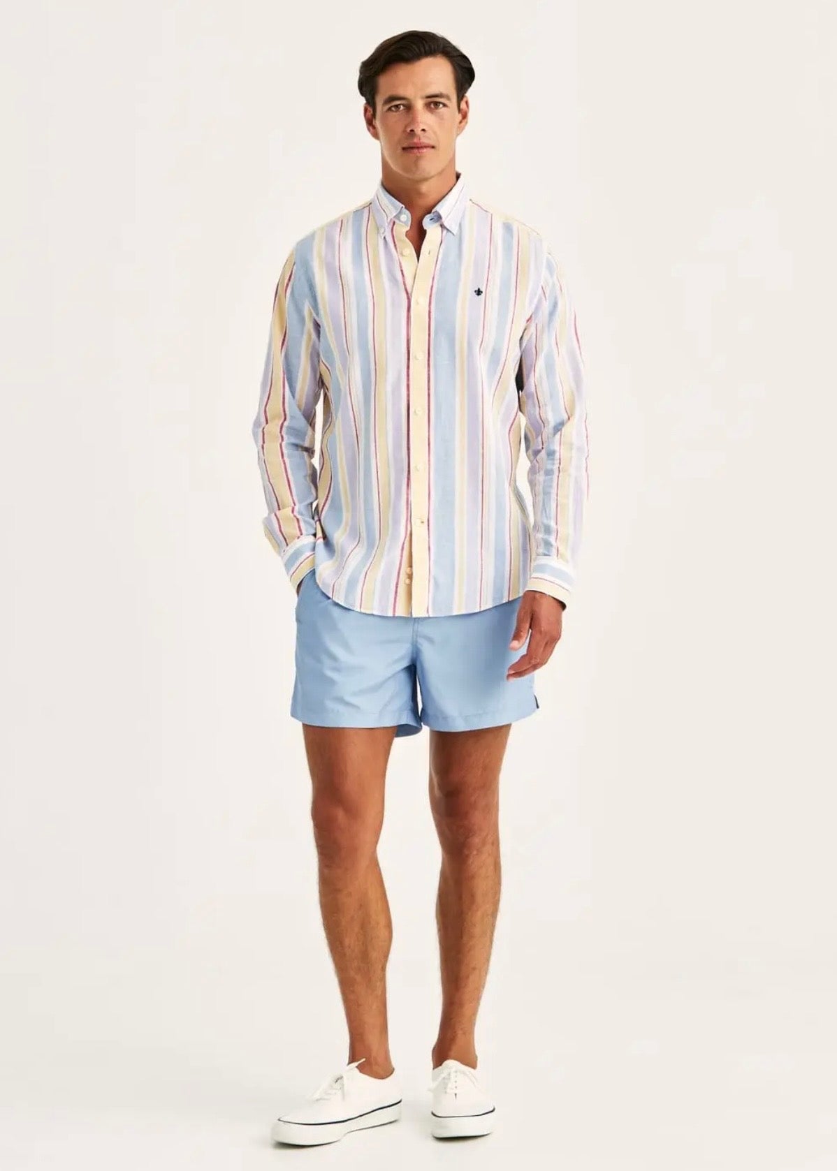 Happy Linen Stripe Shirt Purple