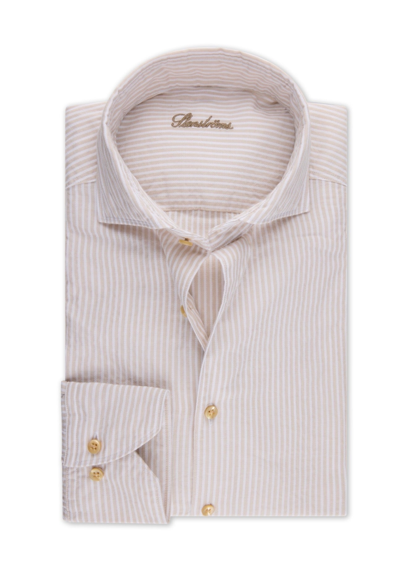 Slimline Striped Shirt Light Beige