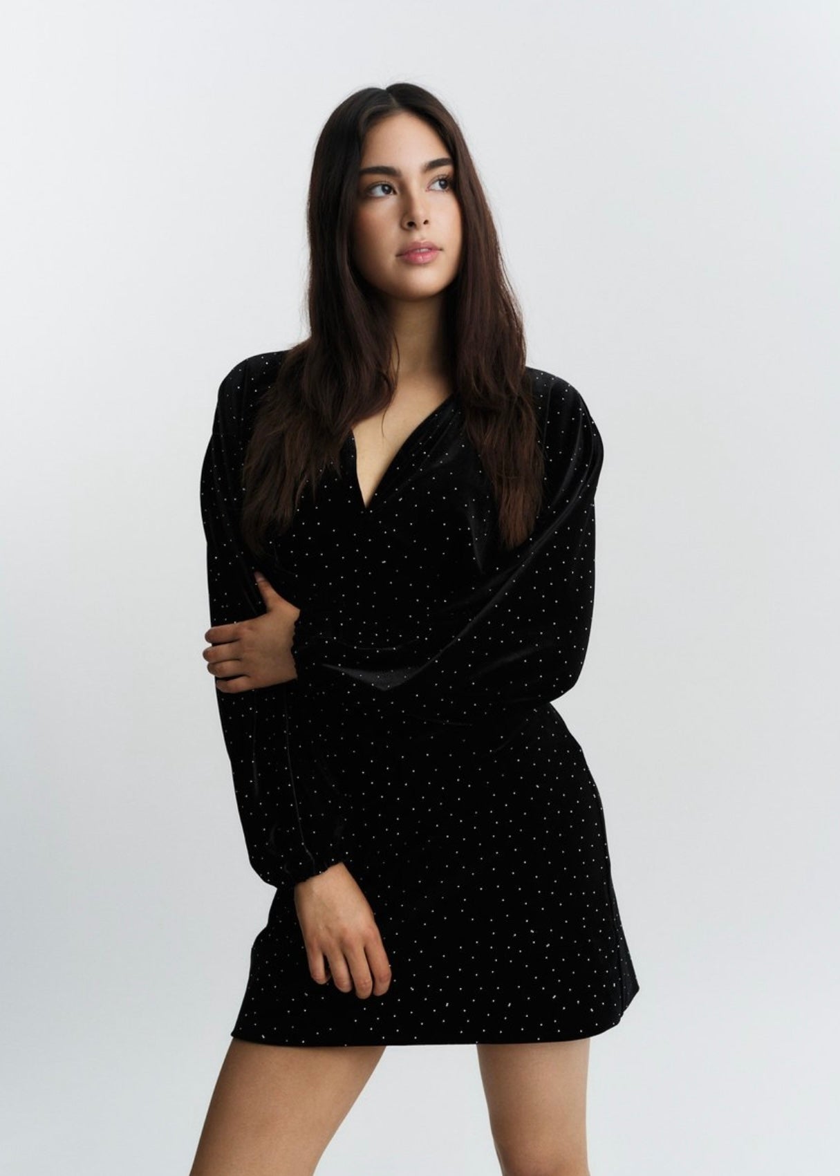 Philo Stud Velour dress Black