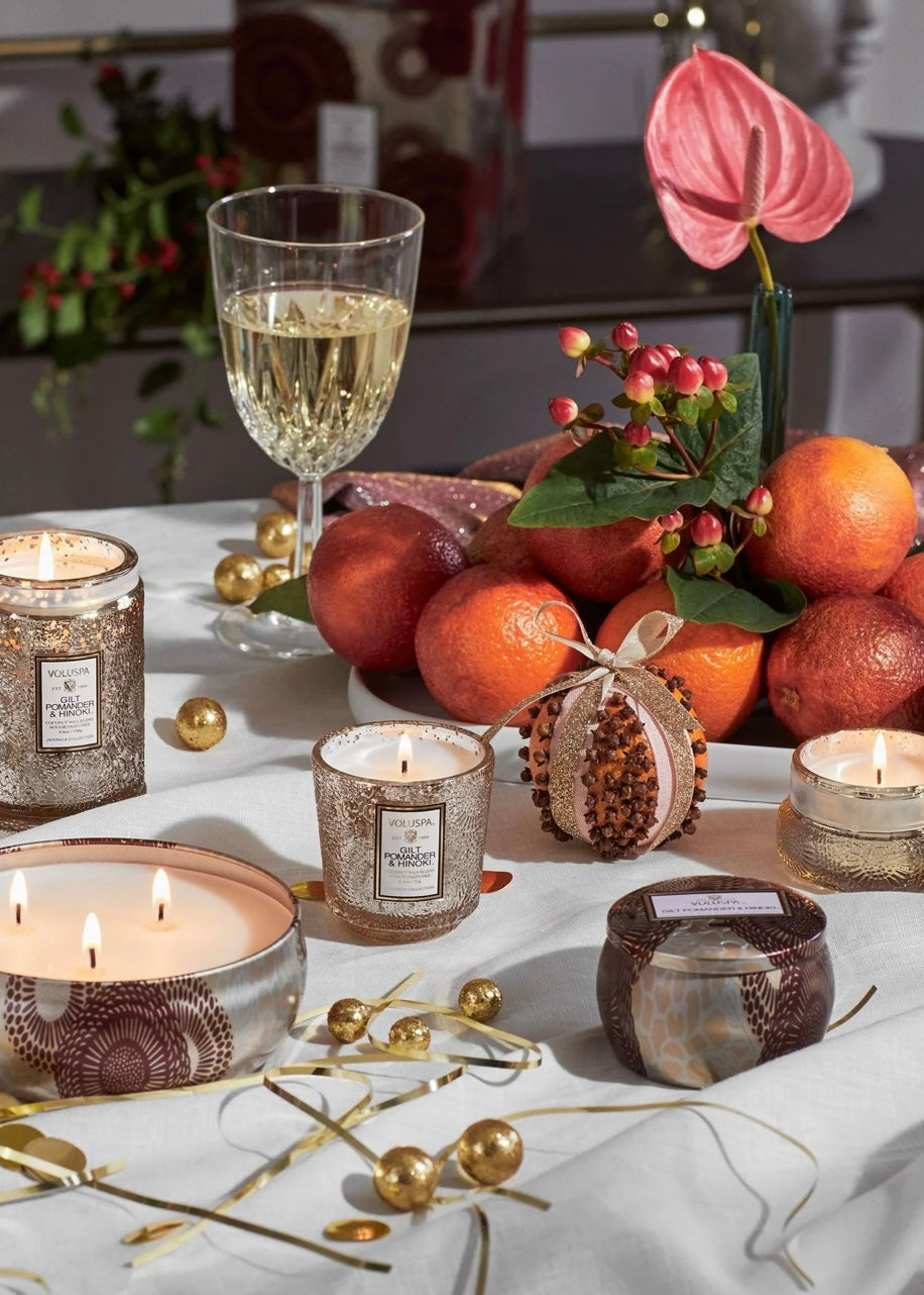 Mini Tin Gilt Pomander & Hinoki