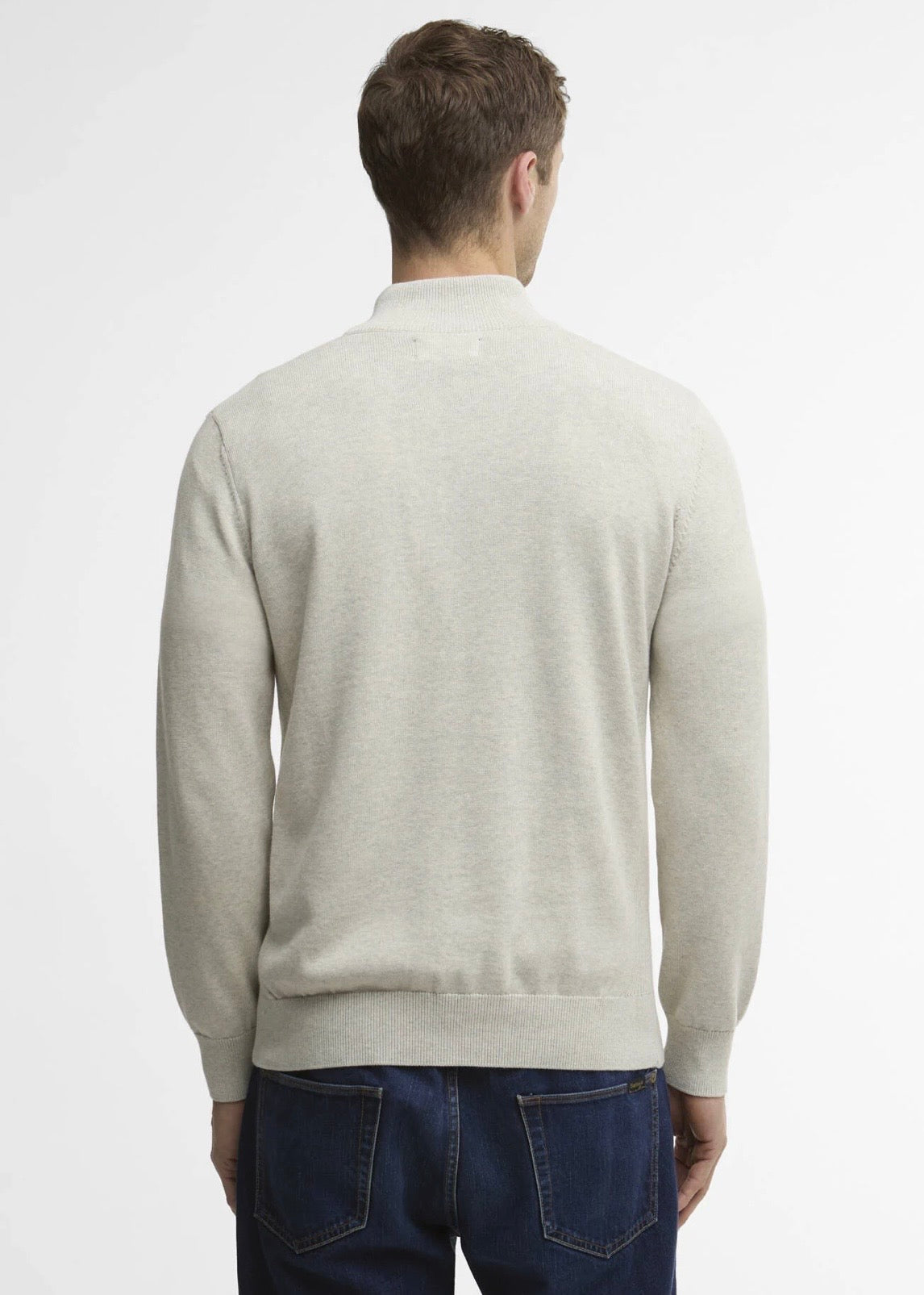 Cotton Half Zip Knitted Neutral