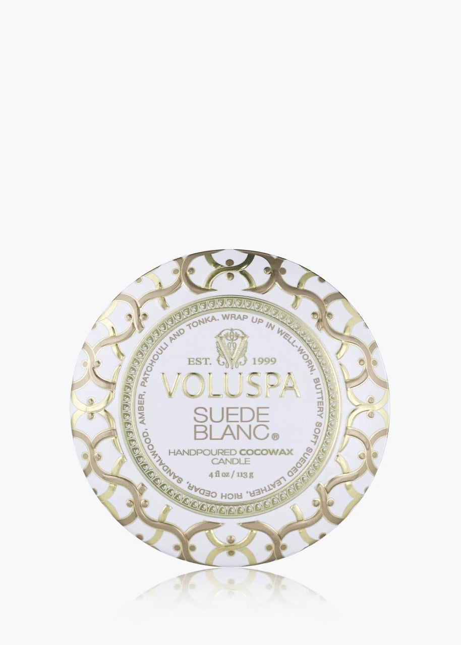 Mini Tin Suede Blanc