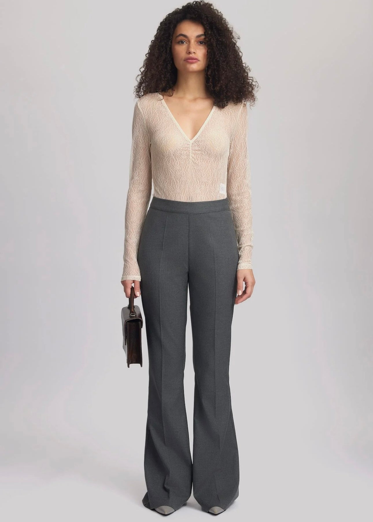 Gestuz Paula Flared pants - Dark Grey Melange