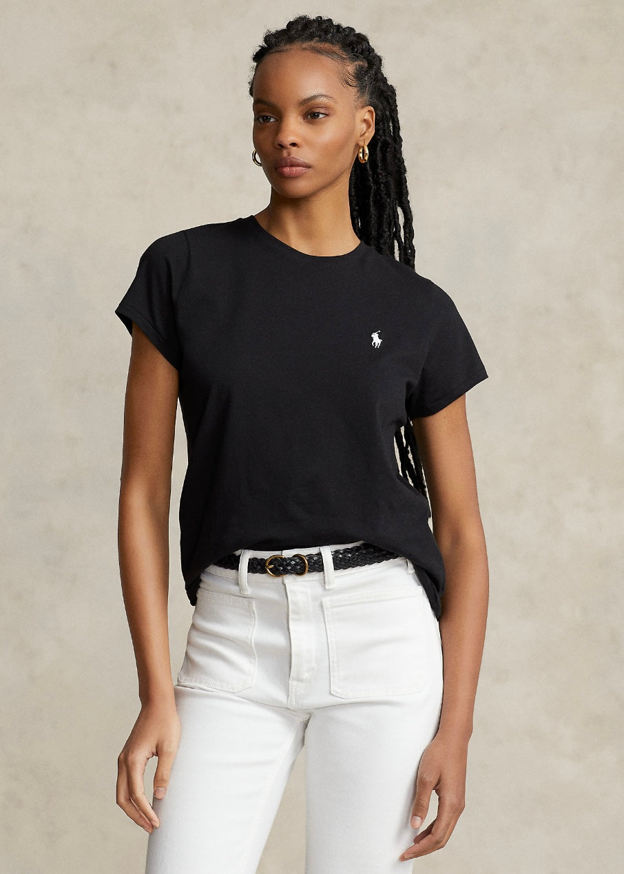 Cotton Jersey Crewneck tee Black