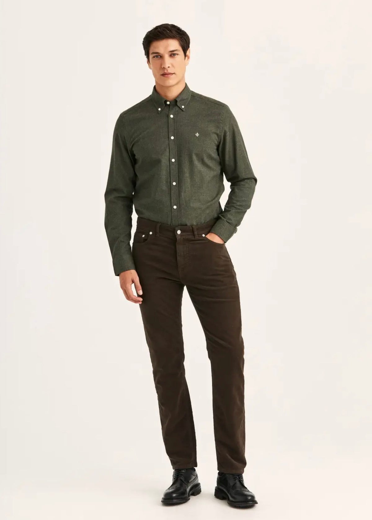 James Winter Twill 5-Pocket Brown