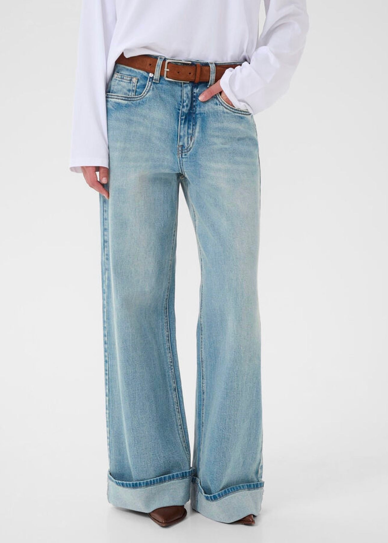 Sara Wide Jeans Washed Blue
