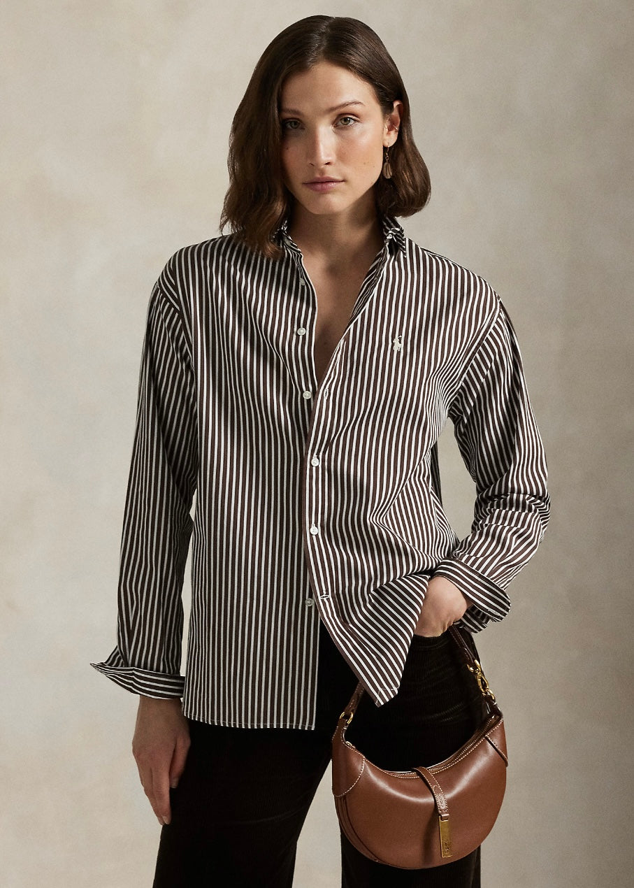 Relaxed Fit Striped shirt Brown/White
