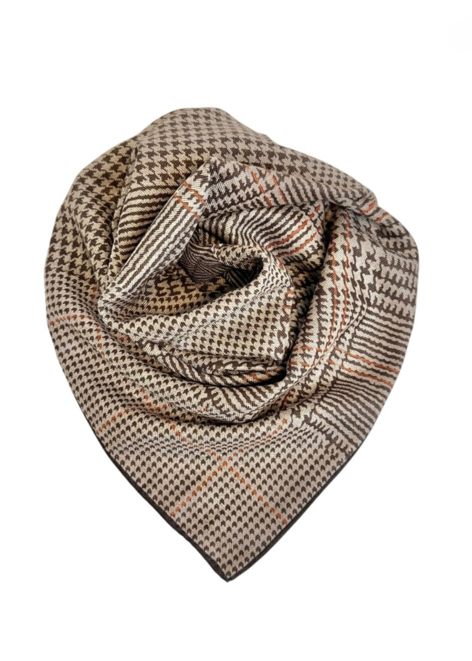 Wool-Silk Scarf Brown