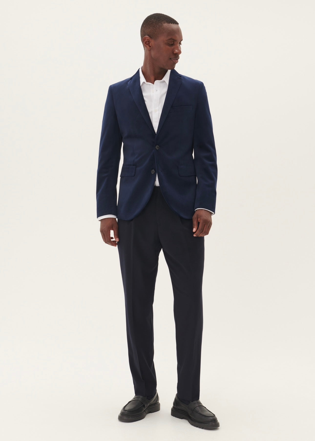 Matinique George Velvet blazer - Dark Midnight