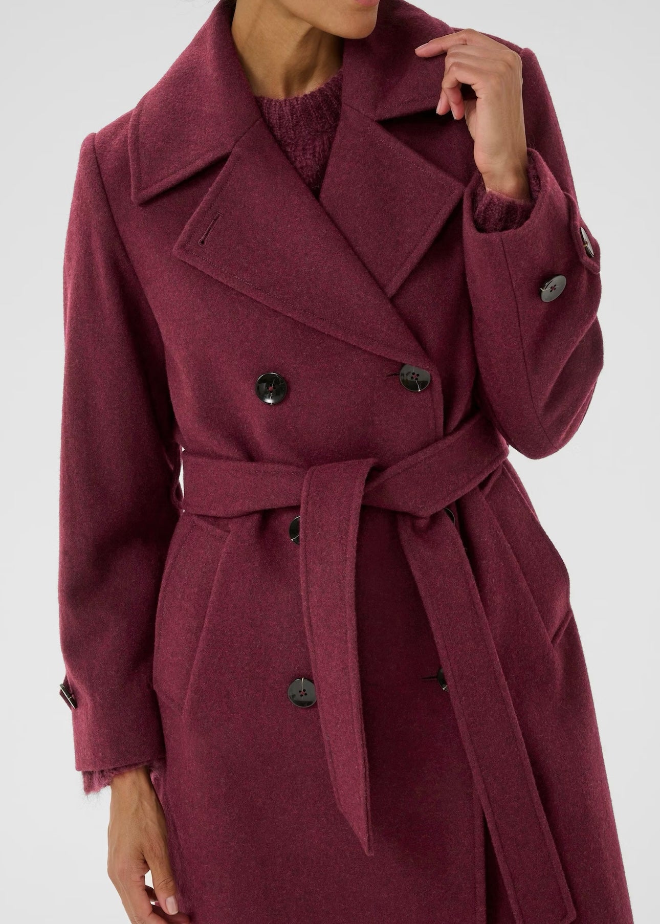 Synne coat Tawny Port Melange
