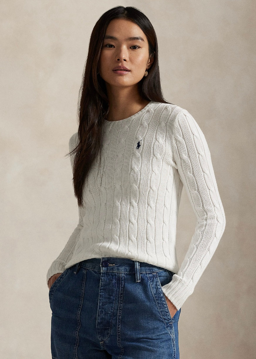 Cable Knit Cotton sweater White