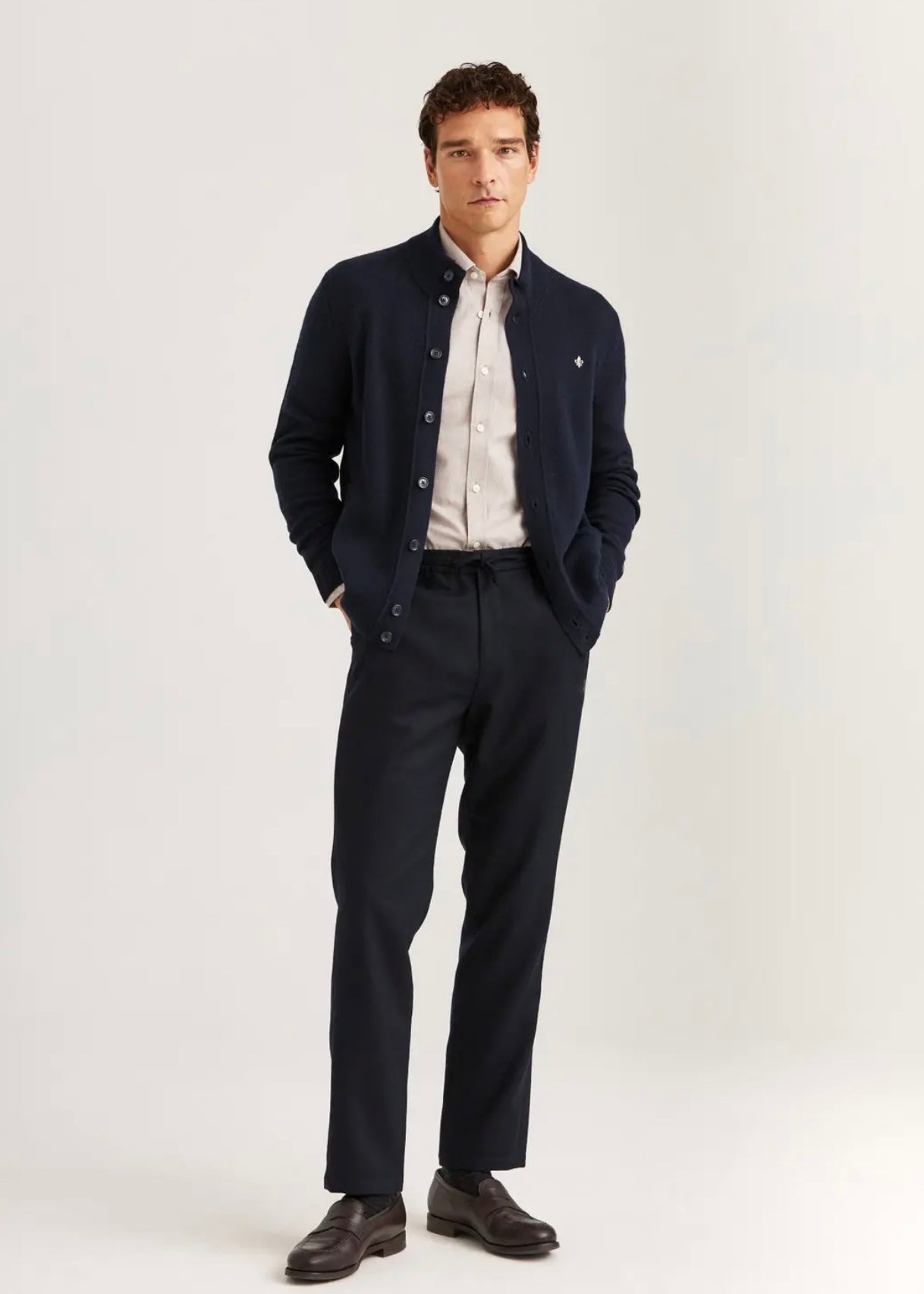 Hertford Button cardigan Navy
