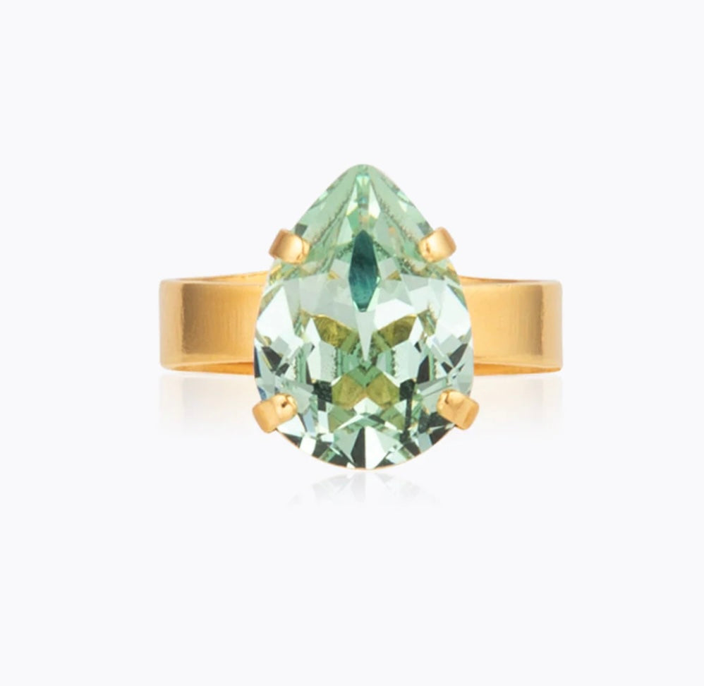 Caroline Svedbom Mini Drop ring Gold Chrysolite