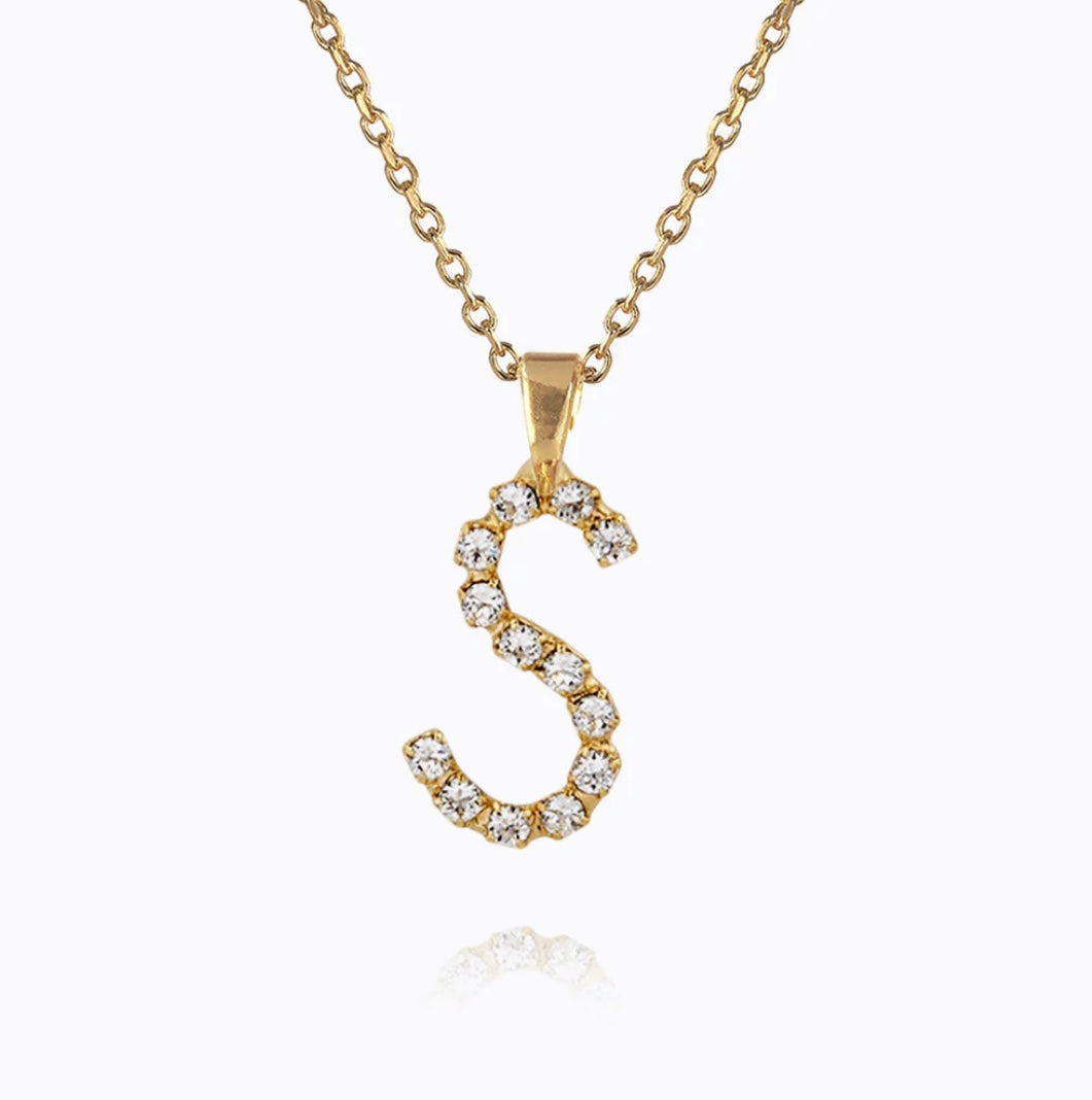 Caroline Svedbom Mini Letter necklace Gold Letter S